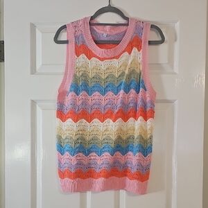 Colorful Knit Sleeveless Top